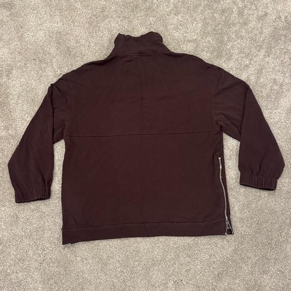 VARLEY Chocolate Plum Warwick Funnel Neck Pullover Side Zipper Sweatshirt Size M - Picture 6 of 11